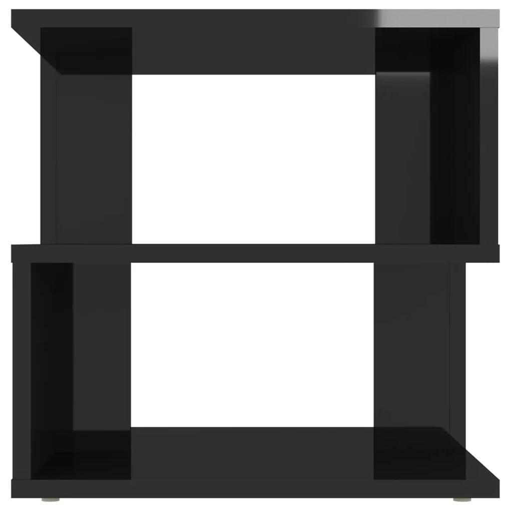 Masa laterala, negru extralucios, 40x40x40 cm, PAL 1, negru foarte lucios