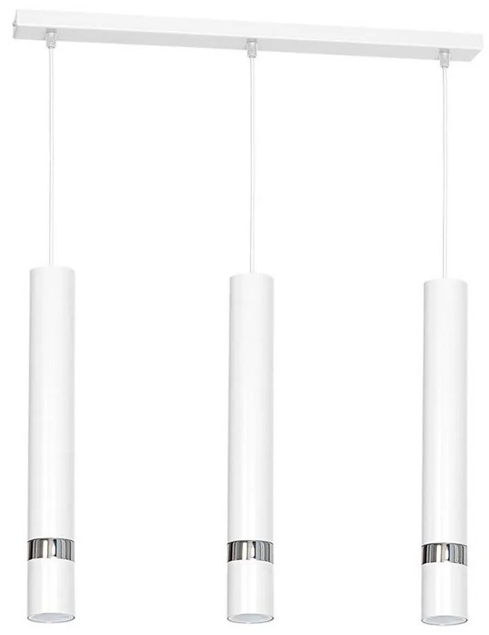 Lustră suspendată pe cablu JOKER 3xGU10/25W/230V alb/crom lucios