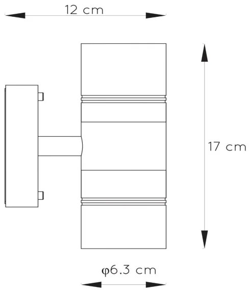 Lucide 14867/11/30 - Aplică perete exterior LED ARNE-LED 2xGU10/5W/230V