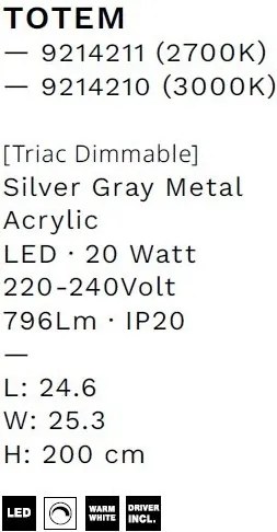 Lustra/Pendul LED design decorativ 3000K TOTEM