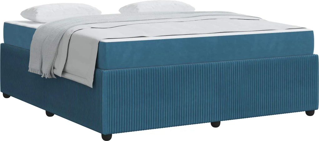 vidaXL Cadru de pat cu saltea albastru 180 x 200 cm țesătură