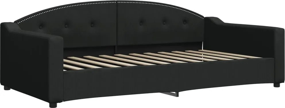 vidaXL Cadru de pat, negru, 100 x 200 cm, material textil