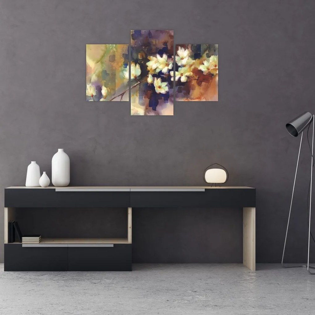 Tablou - Magnolii albe, pictură (90x60 cm)