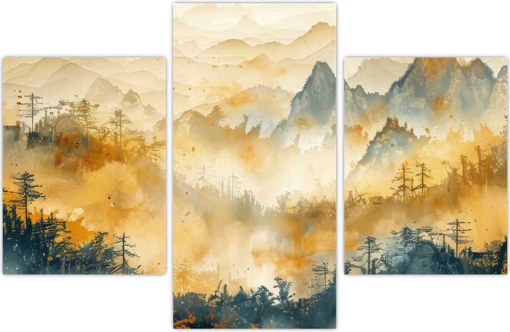 Tablou - Munți, acuarelă (90x60 cm)