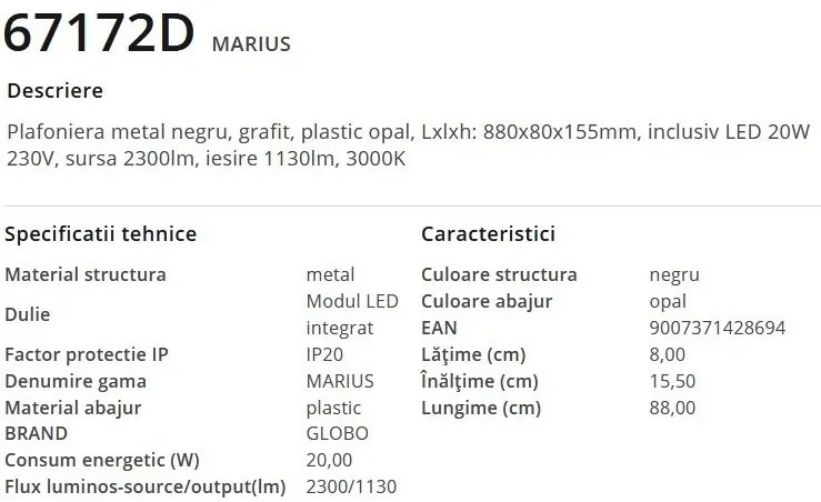 Plafoniera moderna LED MARIUS