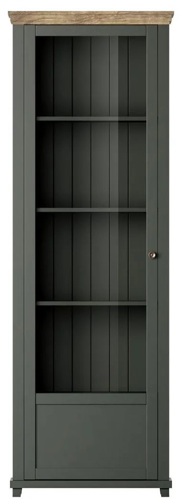 Vitrină Elvina Typ 05 (verde închis + stejar lefkas) (S). 1022379