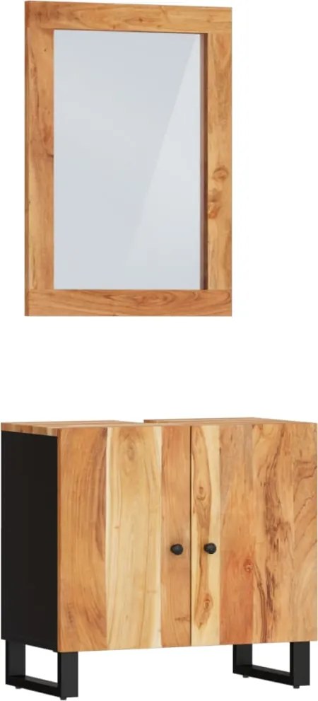 vidaXL Set mobilier de baie, 2 piese, lemn masiv de acacia