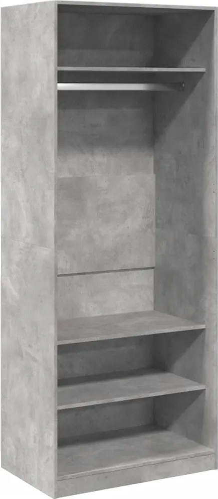 vidaXL Șifonier, gri beton, 80x50x200 cm, lemn prelucrat