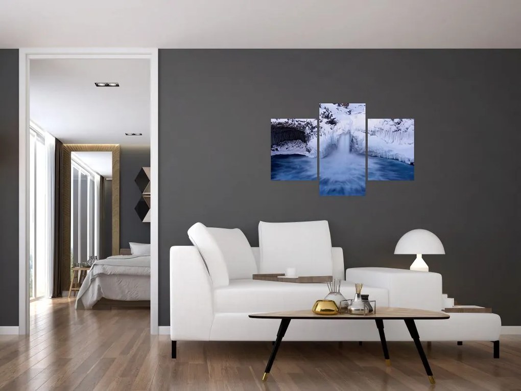Tablou cu cascadele iarna (90x60 cm)