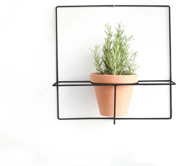 Suport de perete pentru ghivece Really Nice Things Square, negru