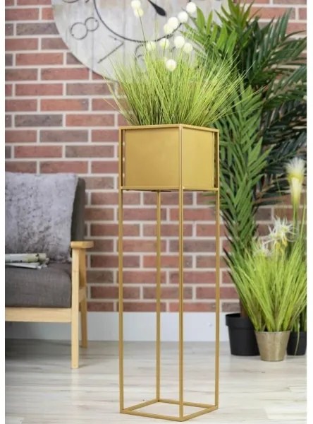 Suport pentru flori 90x24 cm, culoare aurie