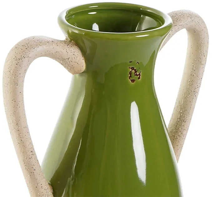 Vaza Toulouse din ceramica, verde antichizat, 16.5x27 cm