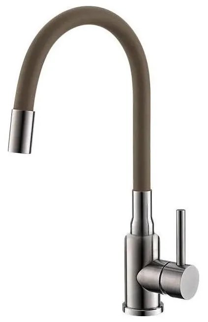 Baterie de chiuvetă cu pipă flexibilă ALVEUS 1144428 MINTAS 34 cm crom/bej