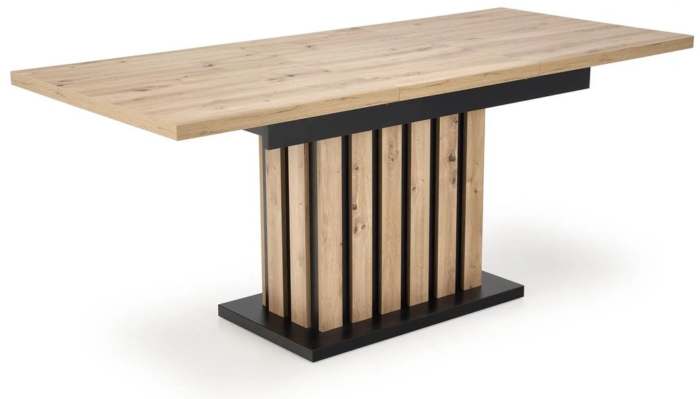 Masă de sufragerie Lalia 160 (stejar artisan + negru) (pentru 6 până la 8 persoane). 1092399
