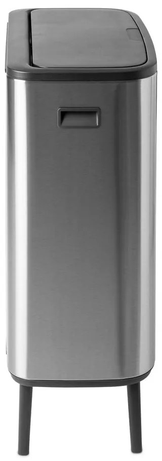 Coș de gunoi argintiu mat de reciclat/cu senzori de atingere din oțel 60 l Bo Touch Bin Hi – Brabantia