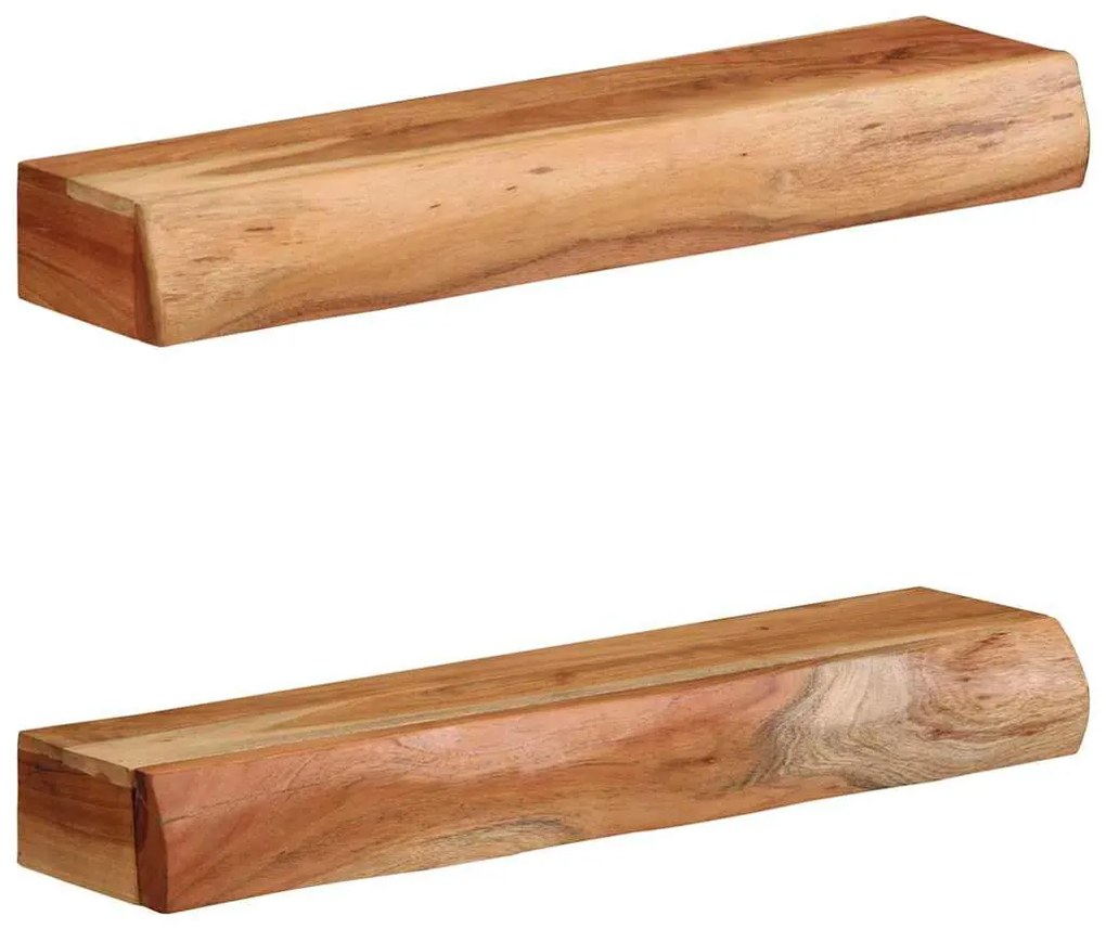vidaXL Rafturi de perete 2 buc 60x17x8 cm Lemn masiv de salcâm
