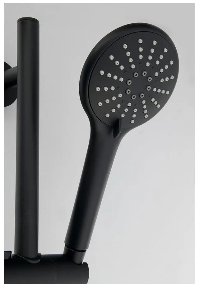 Set de duș negru mat din alamă 70 cm cu duș de mână/cu suport glisant – Sapho