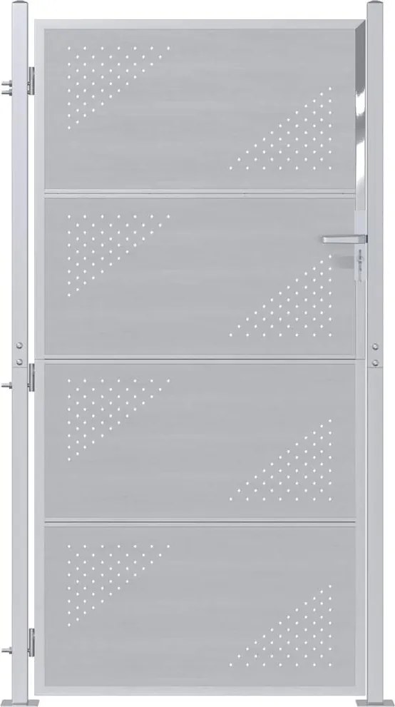 vidaXL Poartă de grădină Argintiu 85 x 174 cm Oţel inoxidabil