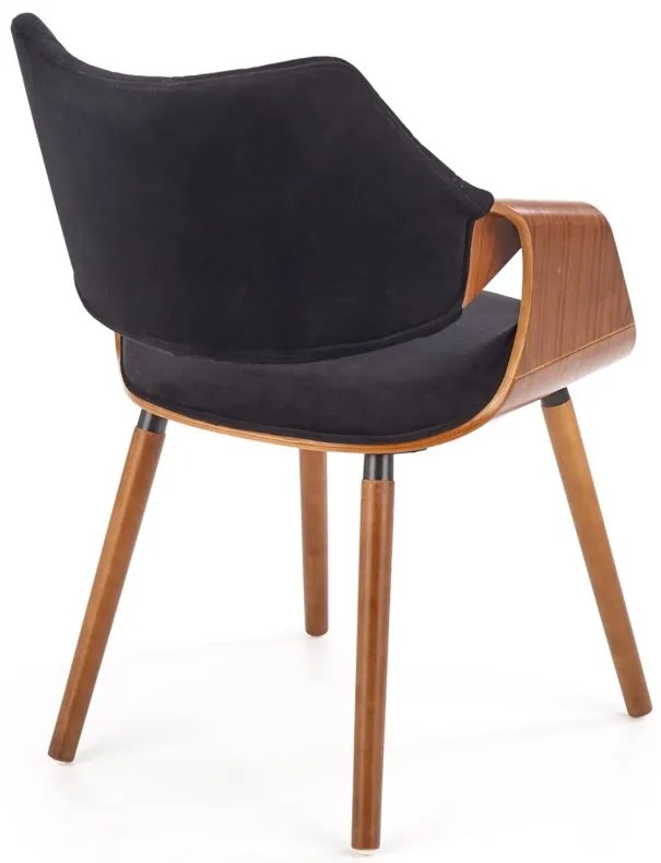 Scaun K396 material catifea negru nuc