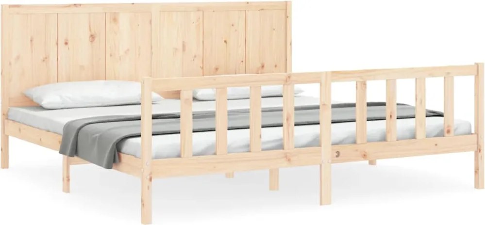 vidaXL Cadru de pat fără saltea, 200x200 cm, lemn masiv pin