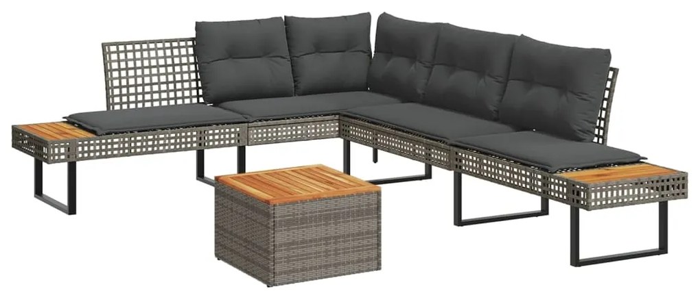 vidaXL Set canapea de grădină cu perne, 2 piese, poliratan/lemn acacia