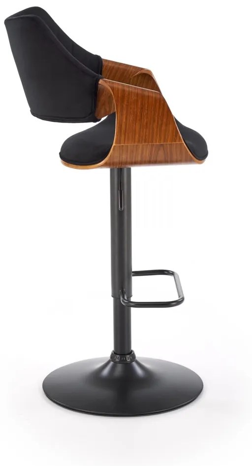 Scaun de bar H124 negru/nuc