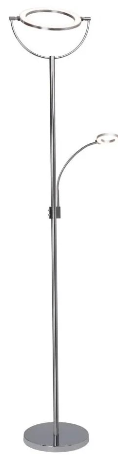 Brilliant - Lampă LED de podea dimabilă DEMIAN 2xLED/12W/230V crom lucios