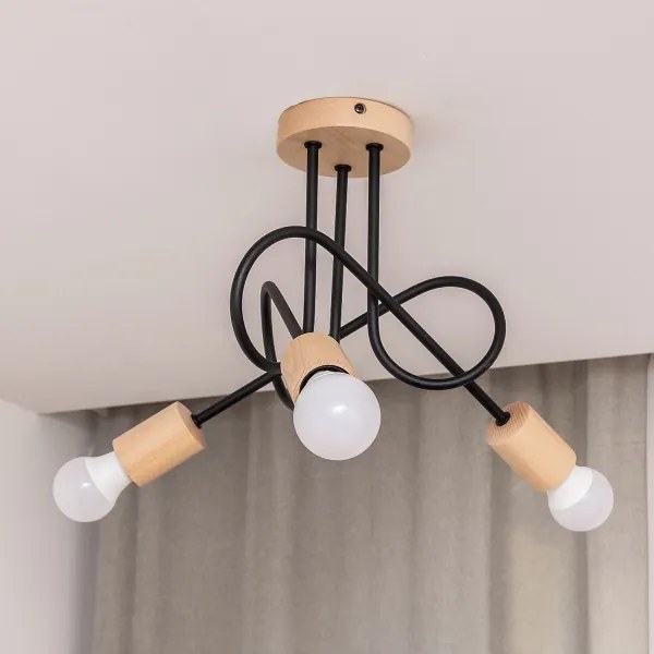 Lustră aplicată OXFORD 3xE27/15W/230V pin/negru