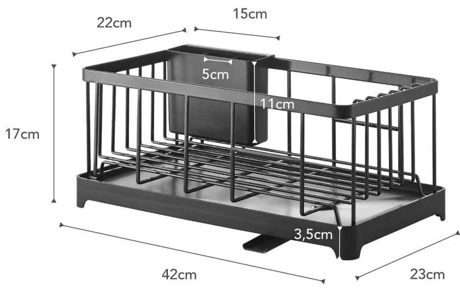 Suport pentru vase YAMAZAKI Tower Wire, negru