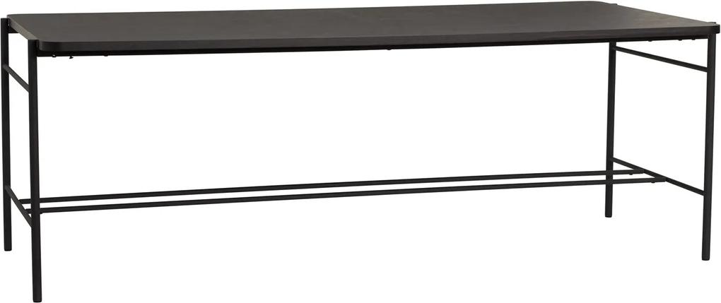 Masa de Dining Dreptunghiulara din Lemn Negru Mat si Picioare Metalice - Lemn Negru Lungime (205 cm) x Latime (100 cm) x Inaltime (75 cm)