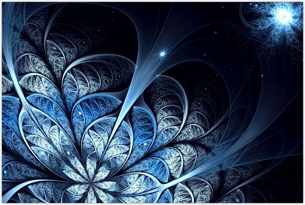 Tablou - Floare albastru închis (90x60 cm)