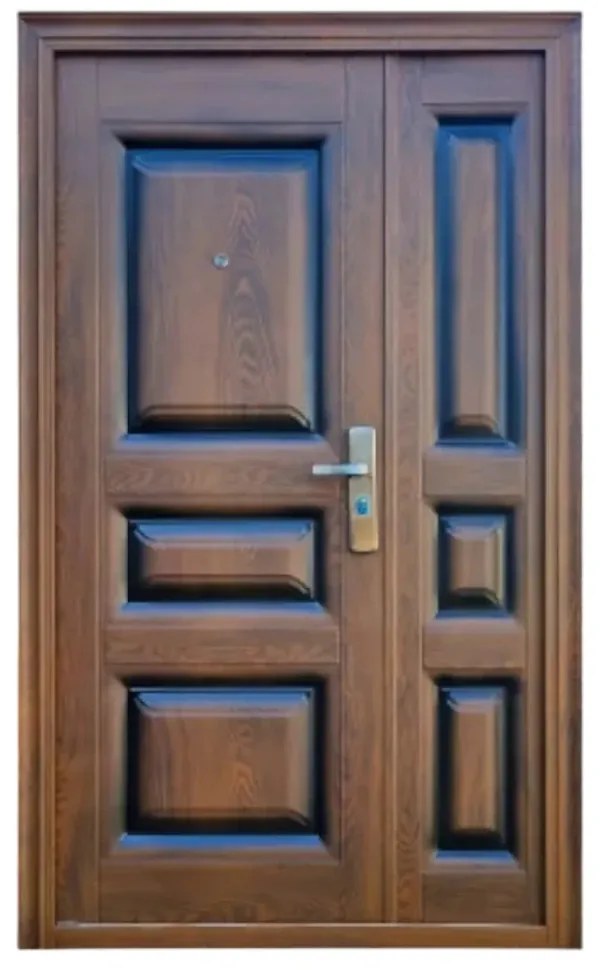 Usa metalica dubla de exterior cu izolatie si vizor Novo Doors ND5001 ,deschidere stanga dreapta, 1 yala, dimensiuni multiple,tabla 0.7 mm, balamale
