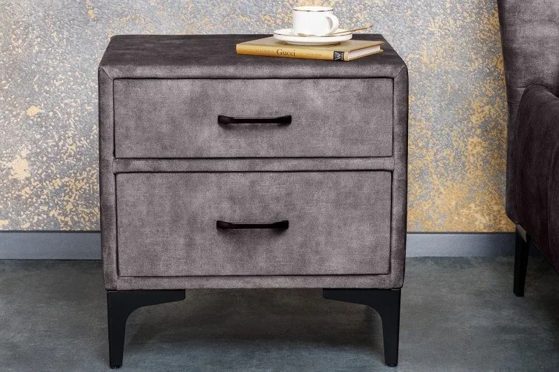 Noptiera design modern Boutique 50cm, gri inchis