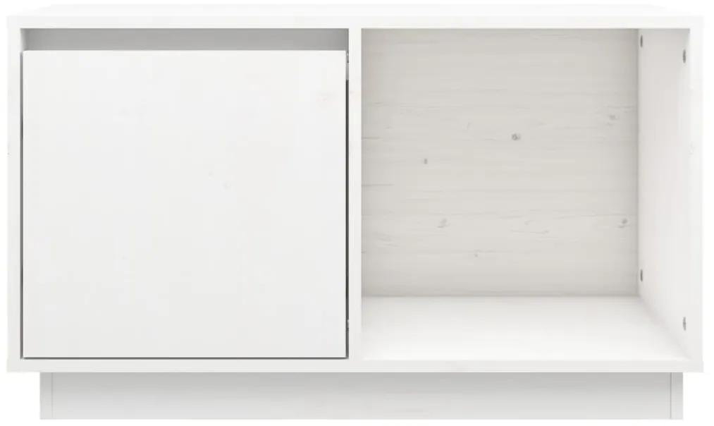 Comoda TV, alb, 74x35x44 cm, lemn masiv de pin 1, Alb