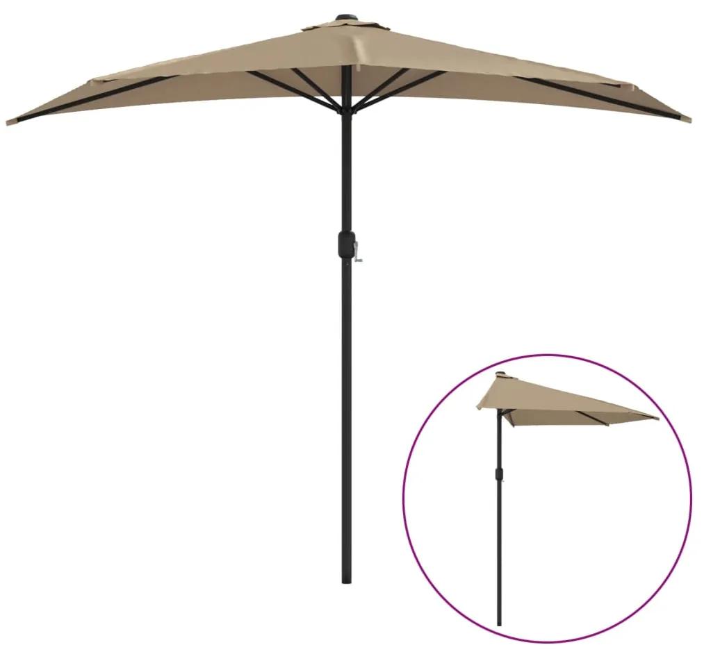 Umbrela de soare de balcon, tija aluminiu gri taupe, 270x135 cm dark taupe