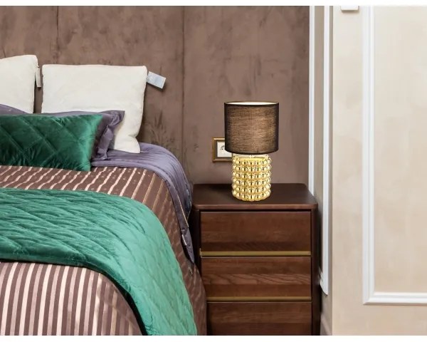 Lampă de masă VALENTINO 1xE14/40W/230V negru/auriu Globo 21626