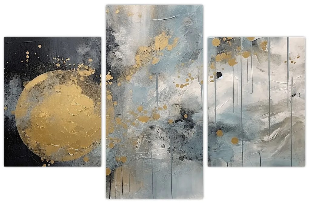 Tablou - Abstracție cu minge de aur (90x60 cm)