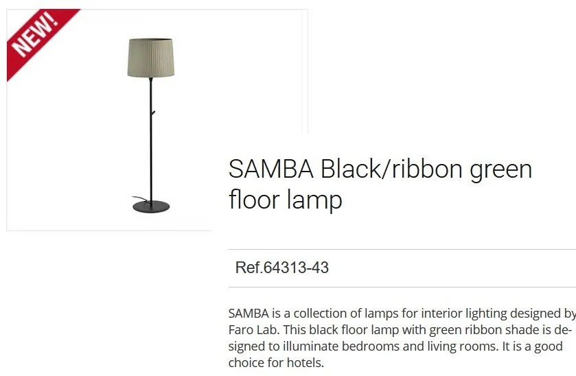 Lampadar / Lampa de podea modern design elegant SAMBA negru/verde 64313-43