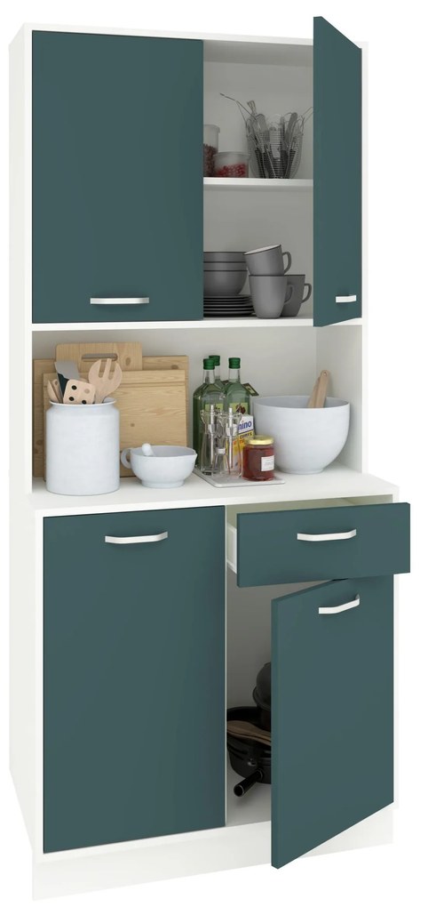 Bufet Oma, Verde Petrol/Alb, L 84 cm