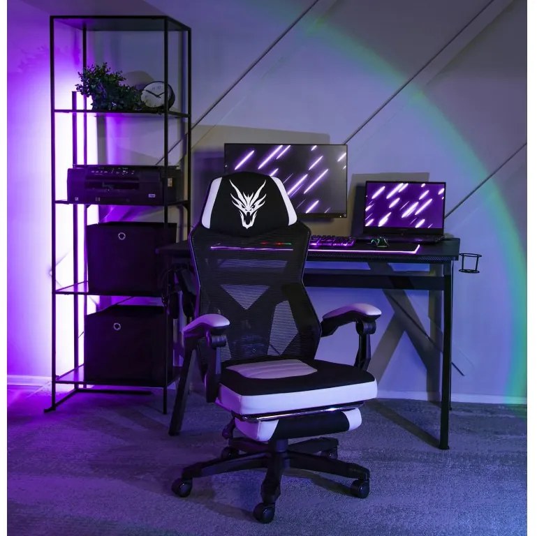 JAKS Scaun de gaming BING negru roșu