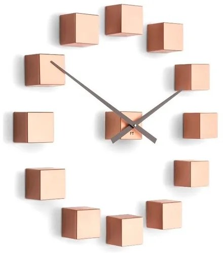 Ceas de design Future Time FT3000CO Cubic copper, autoadeziv, diam. 50 cm