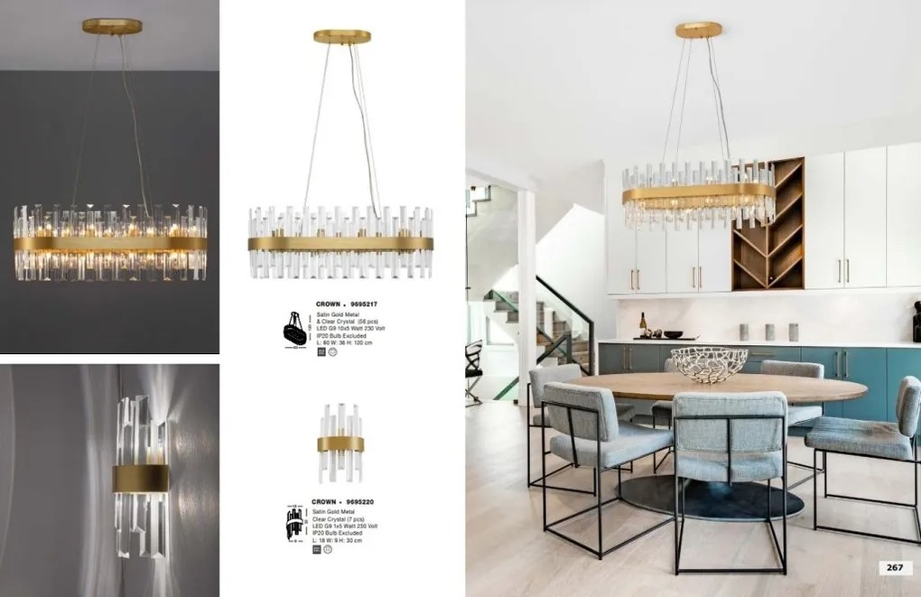 Lustra suspendata eleganta design modern Crown 80x36cm