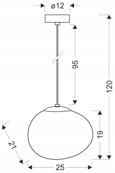 Lustră pe cablu STONES 1xE27/40W/230V d. 25 cm