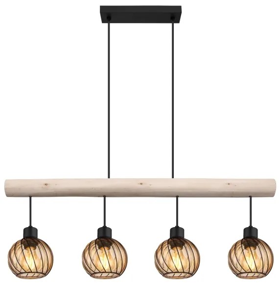 Lustră pe cablu PAULO 4xE27/15W/230V Globo 15534-4H