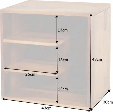 Masuta laterala din lemn Cubus 43cm Sheesham