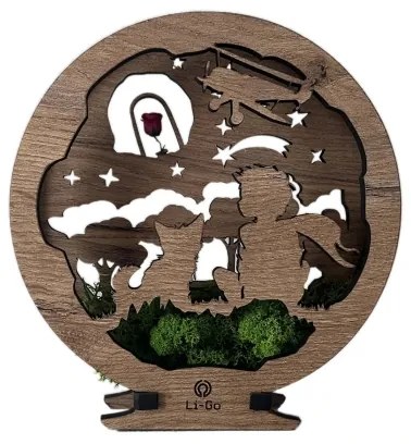 Li-Go 23634/DUB2 - Lampă decorativă de masă LED, dimabilă, LED/12W/230V, 20x22 cm, stejar