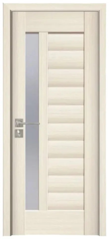 Usa Interior din MDF Novo Doors ND03 LUX PREMIUM, Cadru din Lemn Masiv, KIT COMPLET, Toc Reglabil de 10 CM INCLUS, Plinta pe Ambele Parti (Culoare:
