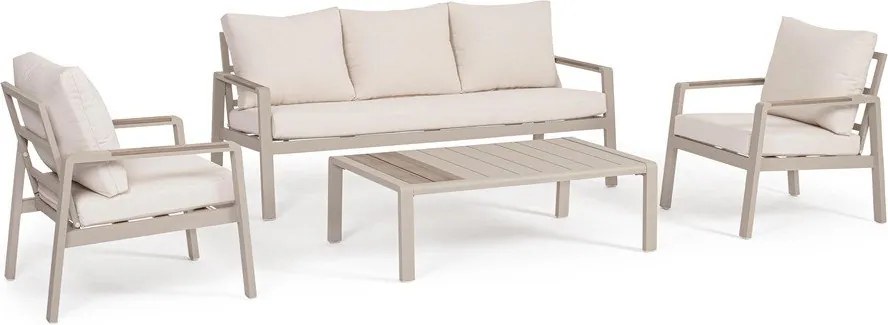 Set mobilier de grădină bej din aluminiu pentru 5 persoane Elna – Bizzotto