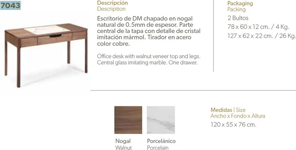 Consola/ Birou elegant Glayds AC-CP1806-DK