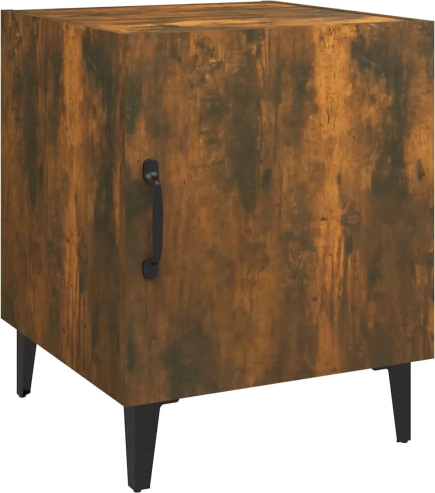 vidaXL Noptieră, stejar fumuriu, lemn prelucrat